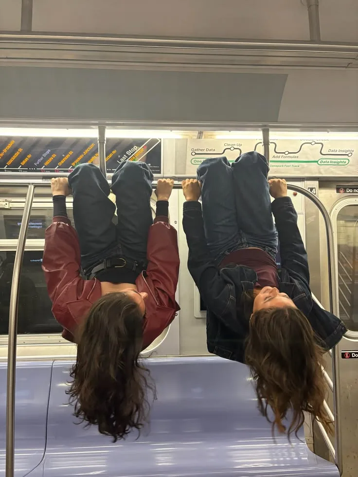 Friends traveling across town