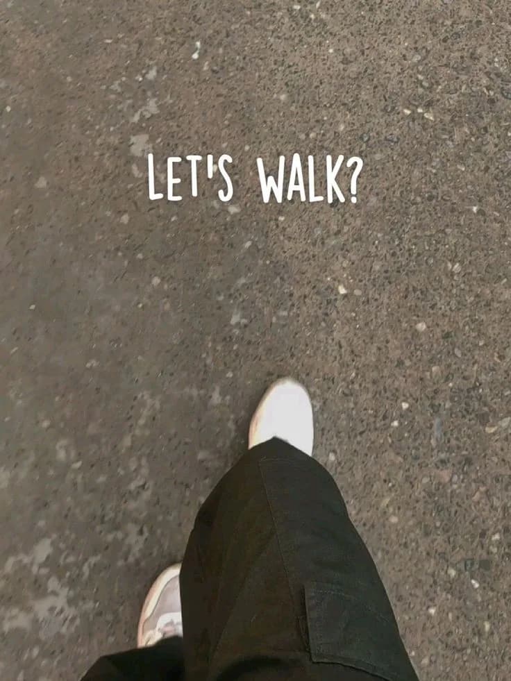 A person heading out for a walk